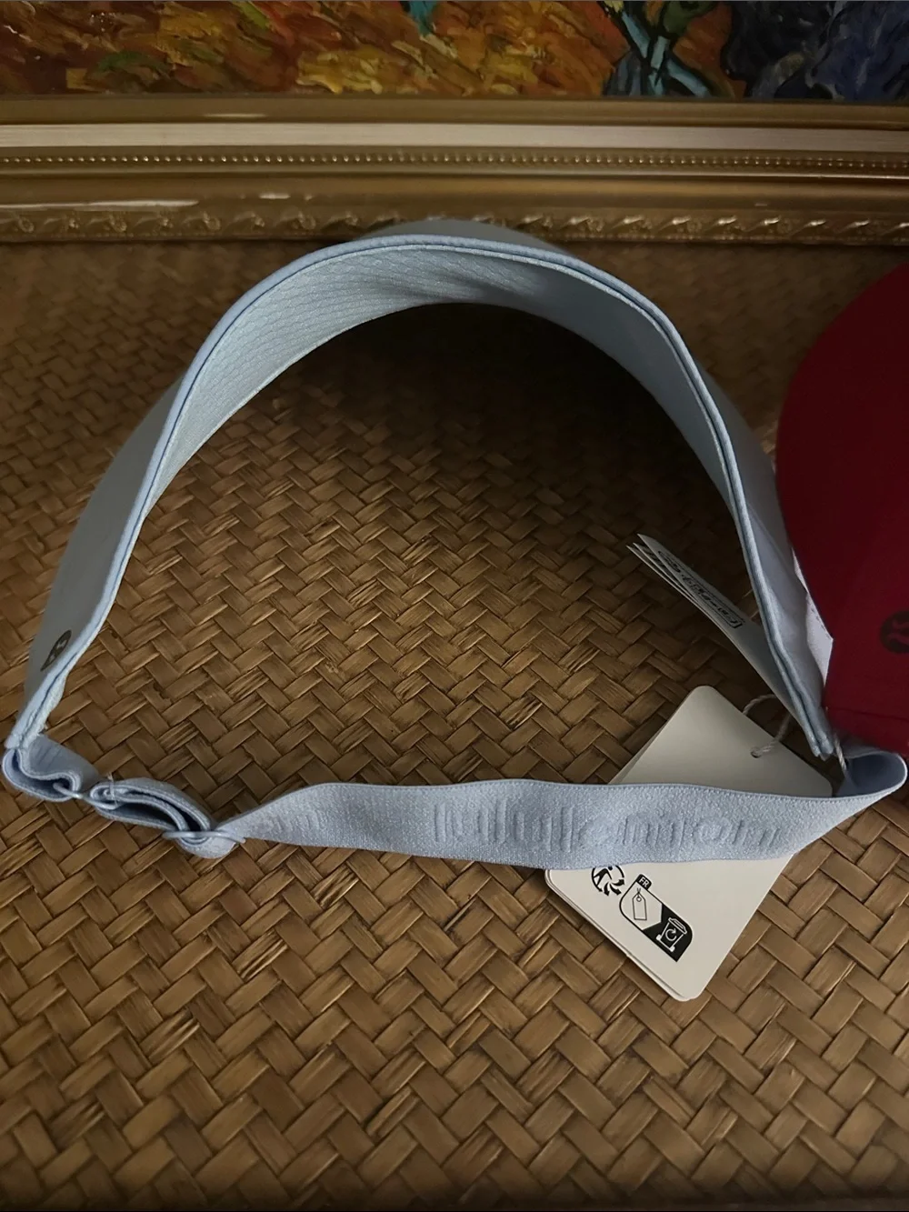 Lululemon Sun Visor Set in Light Blue and Red